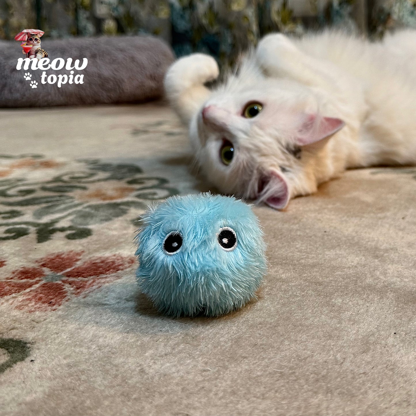 PurrBall Play - Jouet pour chat en peluche à détection de mouvement et de son