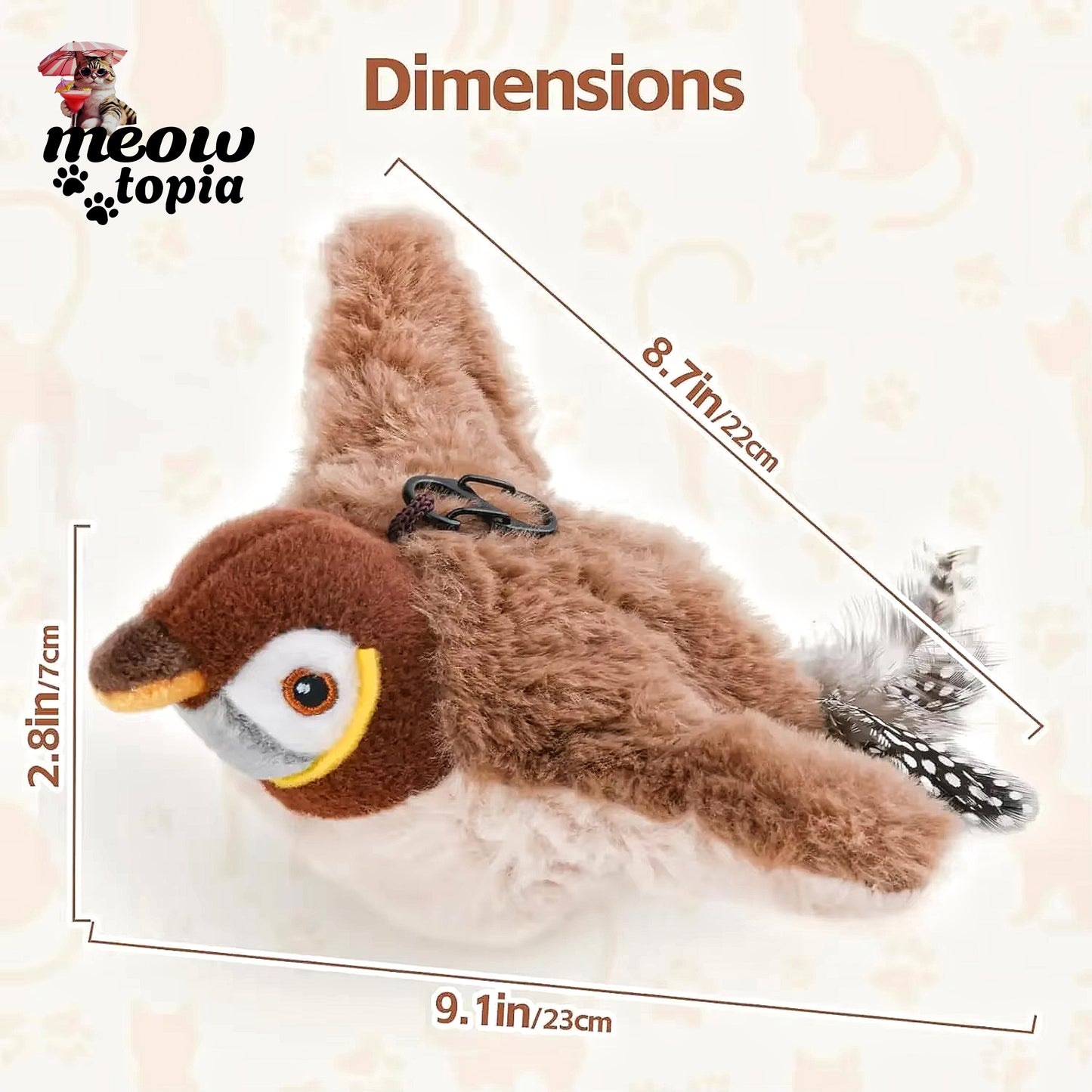 Jouet interactif MeowBird - Jouet pour chat avec capteur de mouvement
