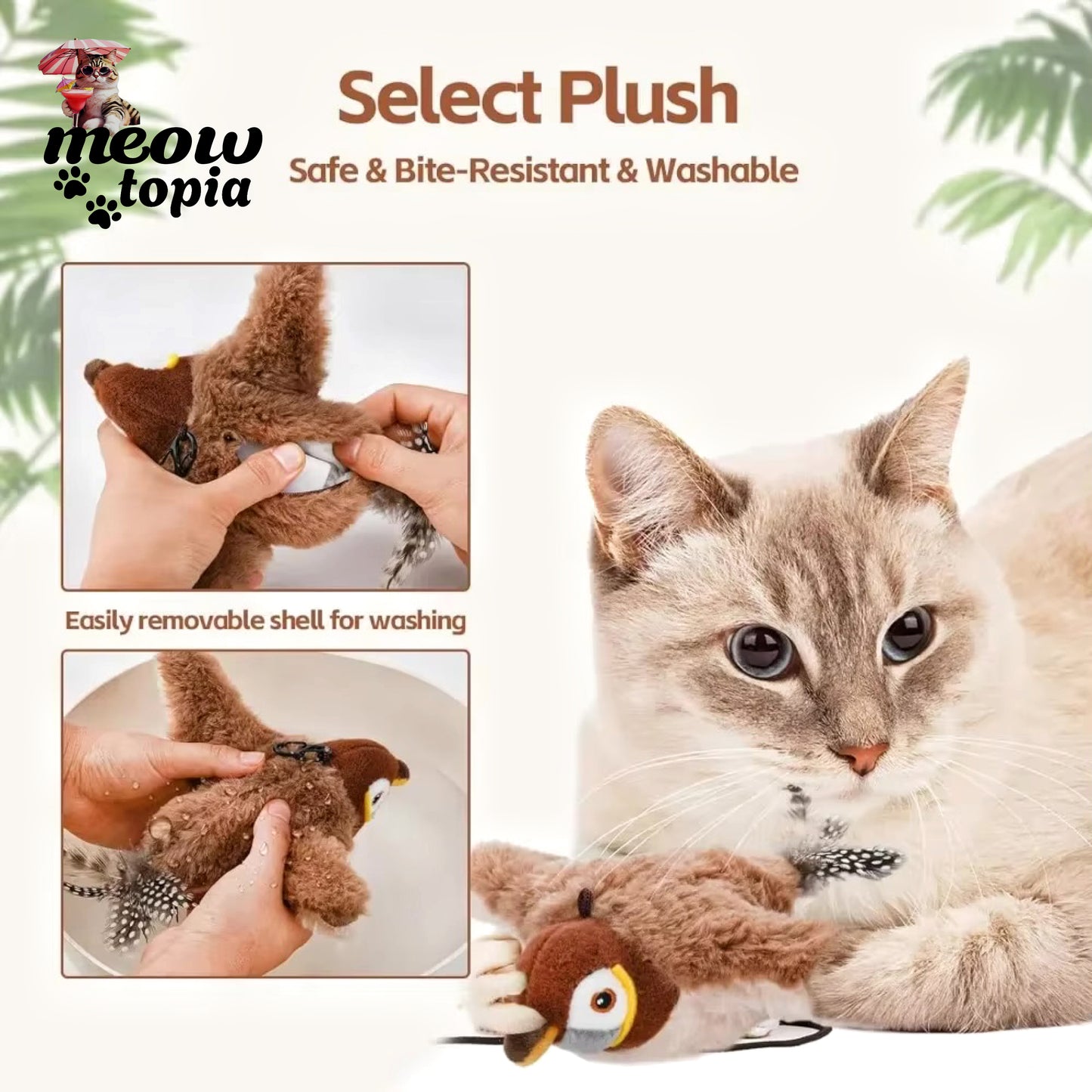 Jouet interactif MeowBird - Jouet pour chat avec capteur de mouvement