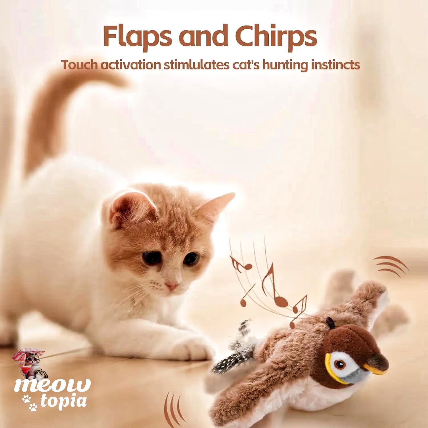 Jouet interactif MeowBird - Jouet pour chat avec capteur de mouvement