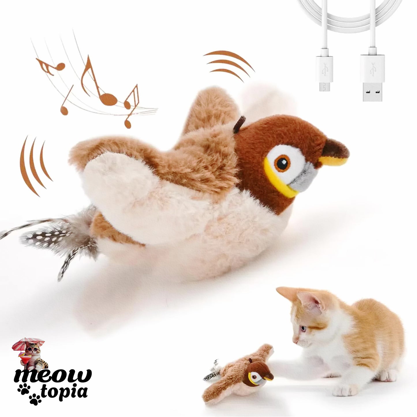 Jouet interactif MeowBird - Jouet pour chat avec capteur de mouvement