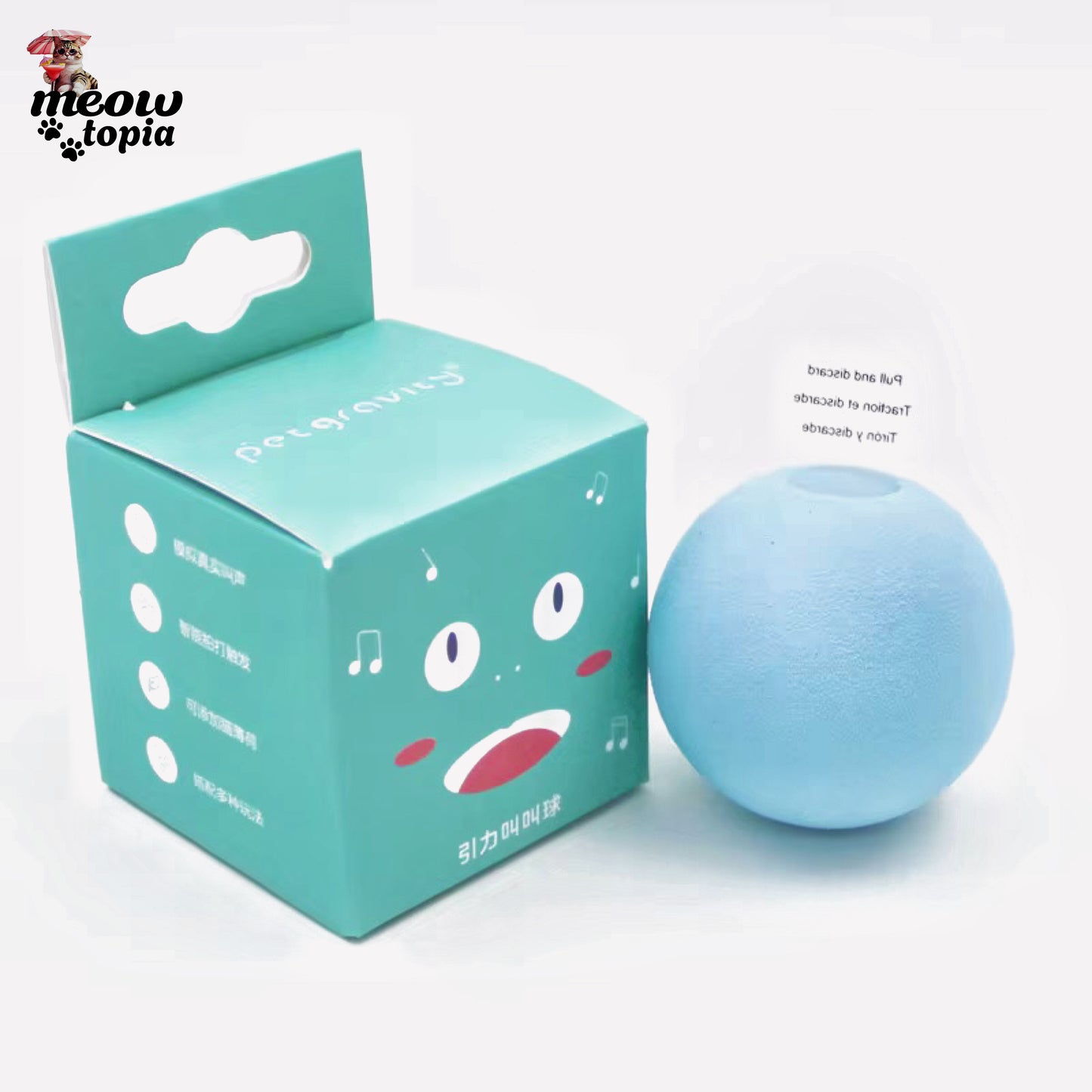 PurrBall Play - Jouet pour chat en peluche à détection de mouvement et de son