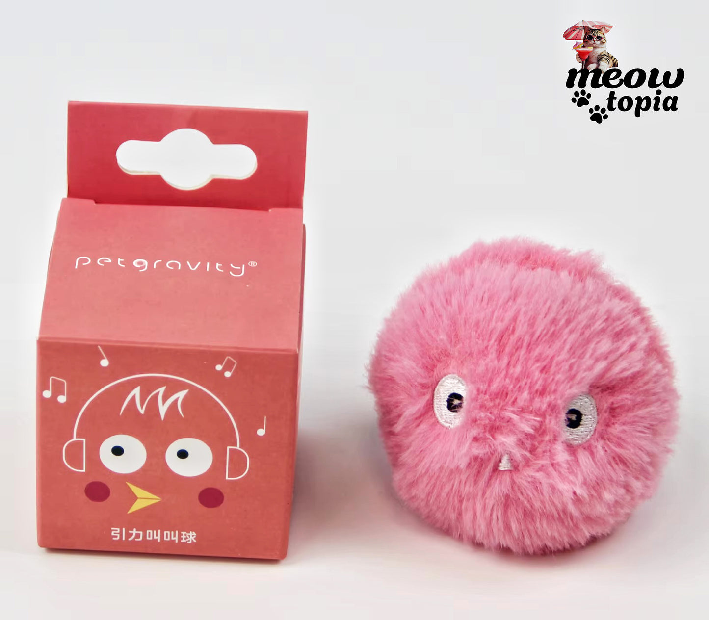 PurrBall Play - Jouet pour chat en peluche à détection de mouvement et de son