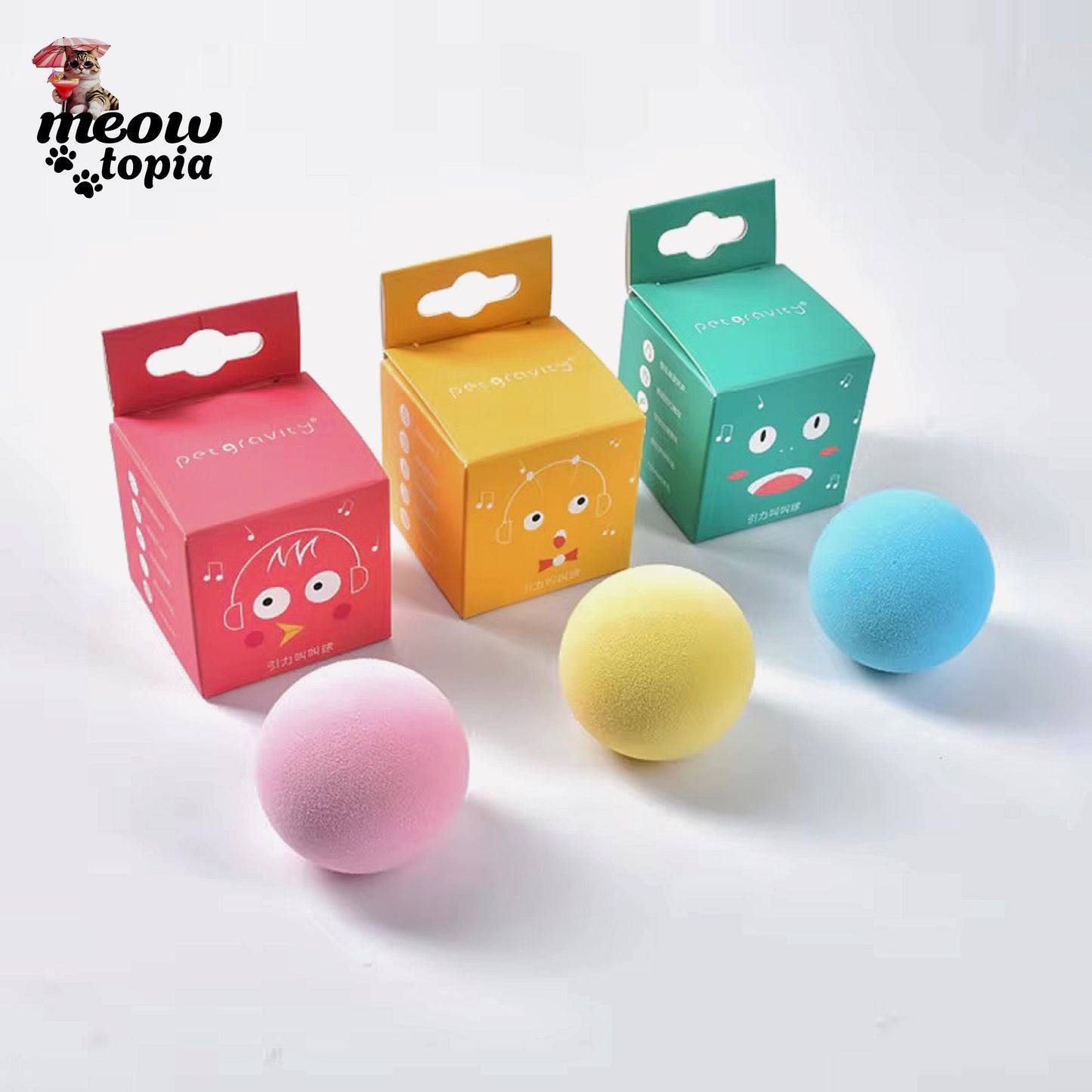 PurrBall Play - Jouet pour chat en peluche à détection de mouvement et de son