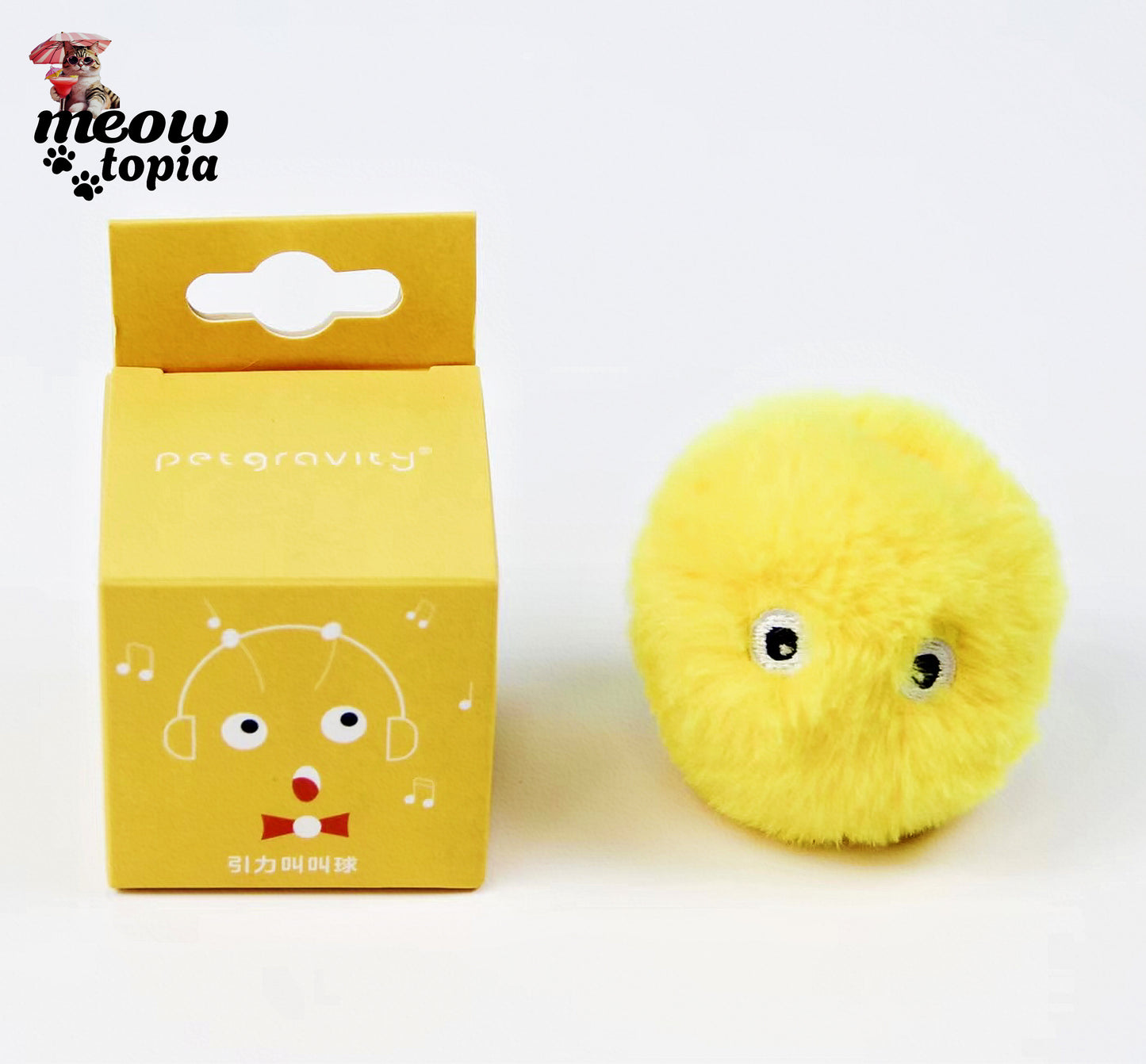 PurrBall Play - Jouet pour chat en peluche à détection de mouvement et de son